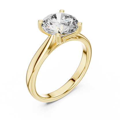 Modern Round Cut Diamond Solitaire Ring – Designer Gold Ring