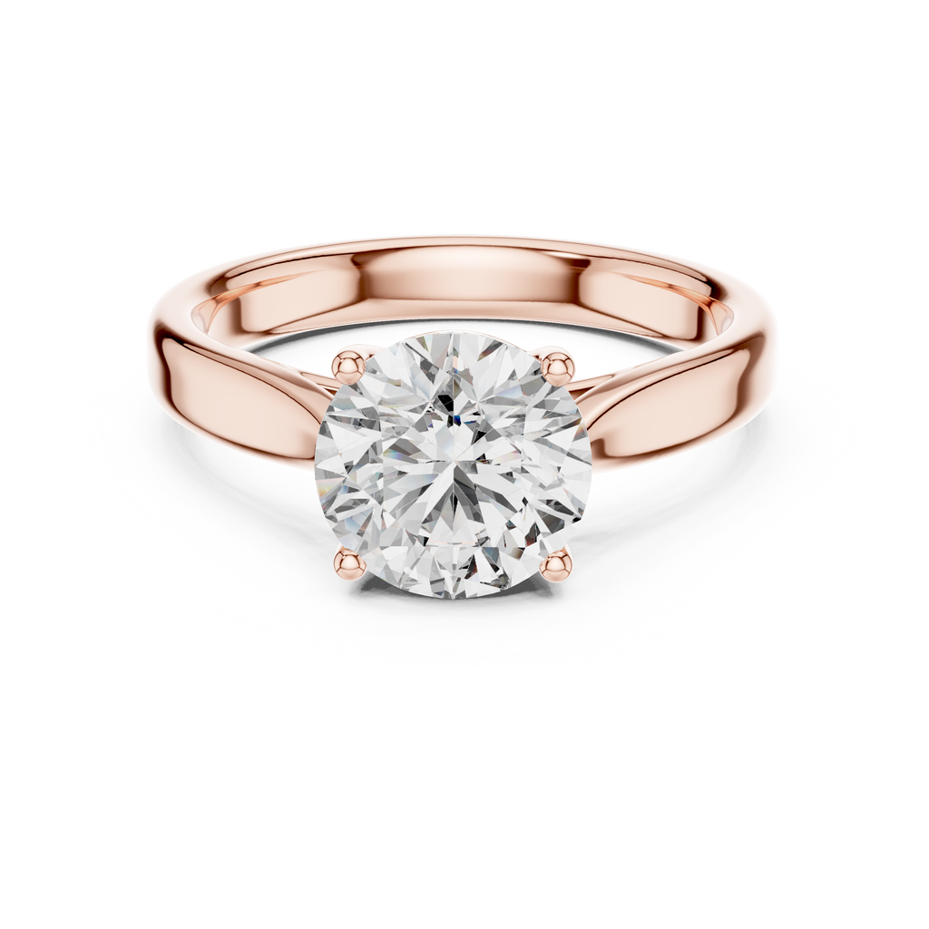 Brilliant Round Diamond in a Seamless Interlaced Cathedral Mount
