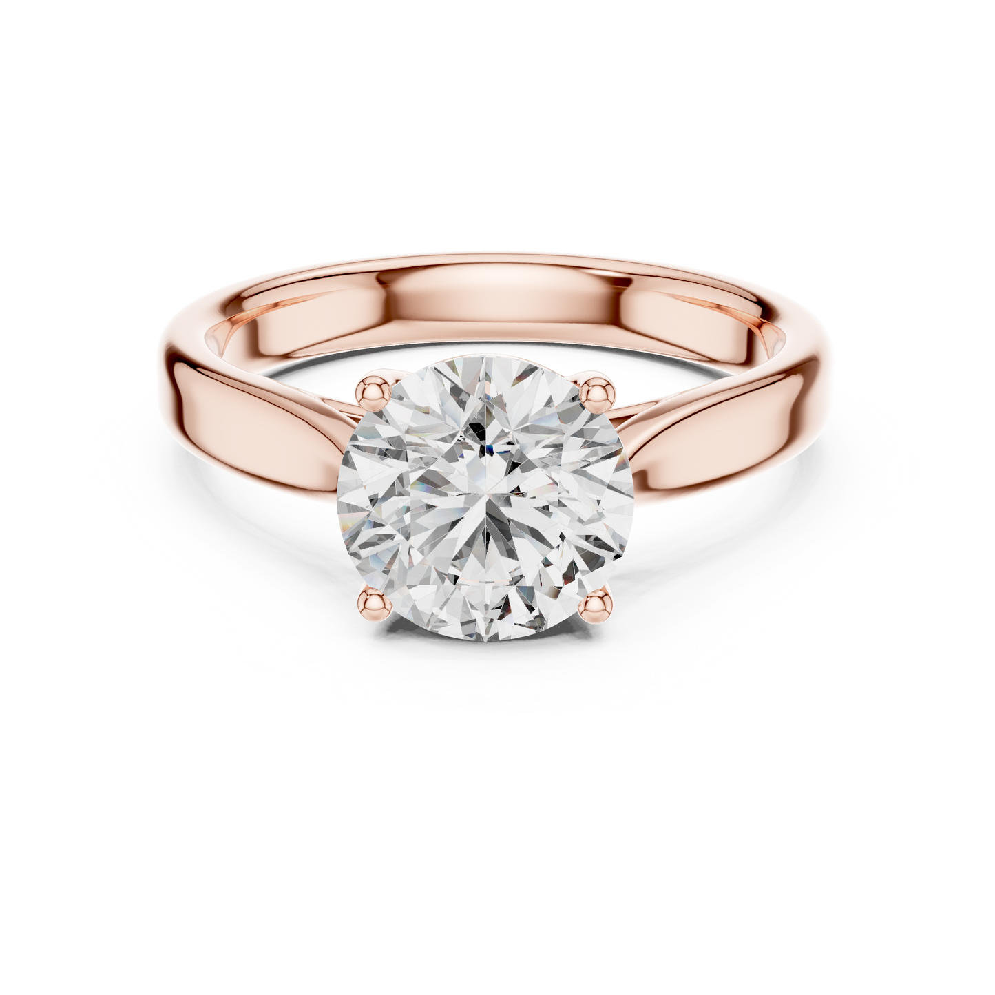 Brilliant Round Diamond in a Seamless Interlaced Cathedral Mount