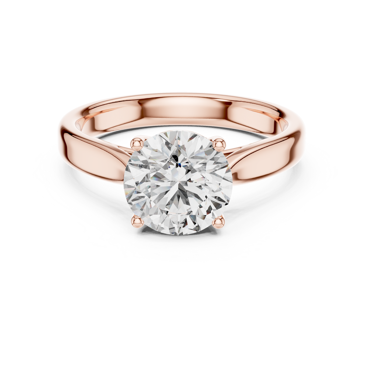 Brilliant Round Diamond in a Seamless Interlaced Cathedral Mount