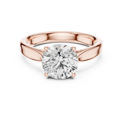 Brilliant Round Diamond in a Seamless Interlaced Cathedral Mount