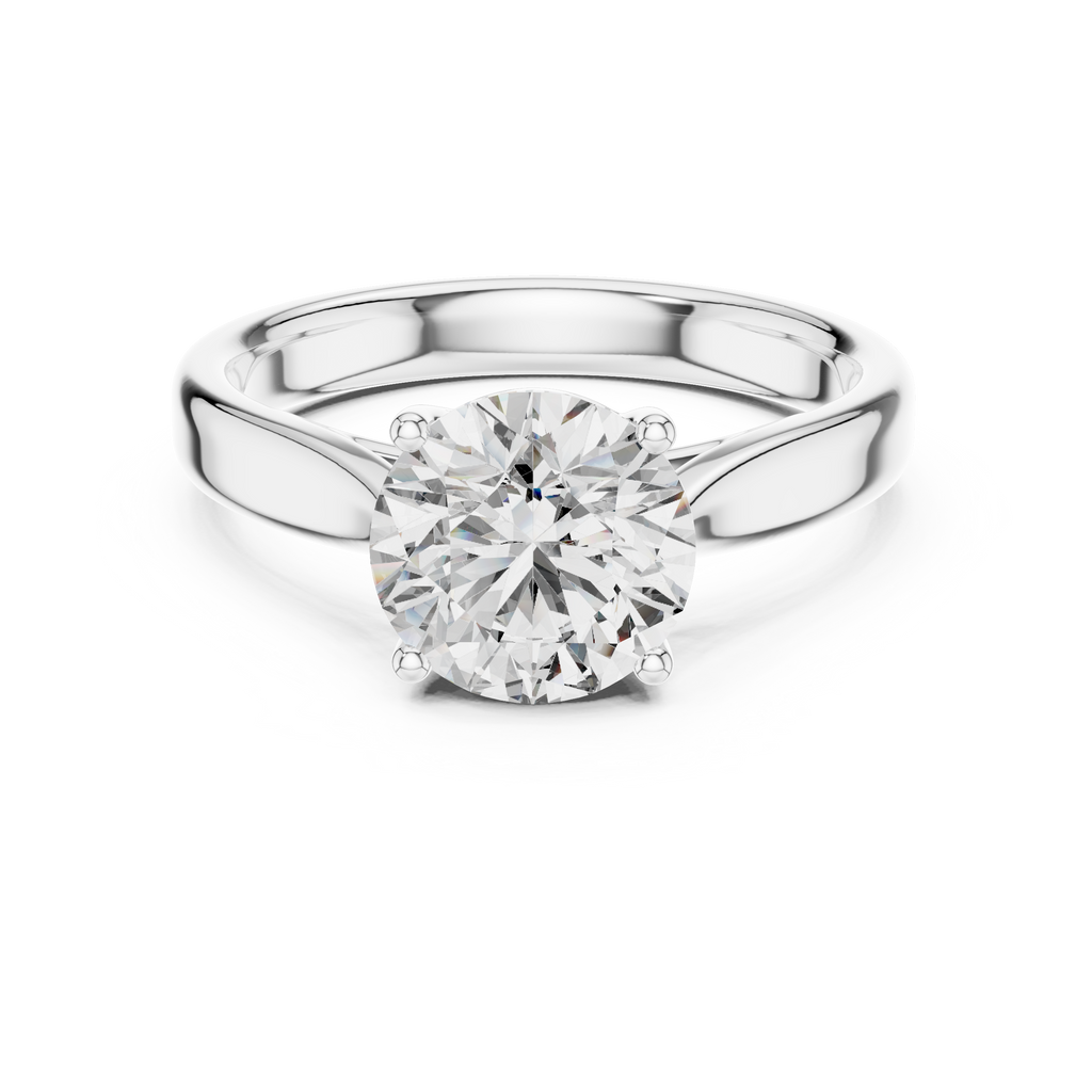 Brilliant Round Diamond in a Seamless Interlaced Cathedral Mount