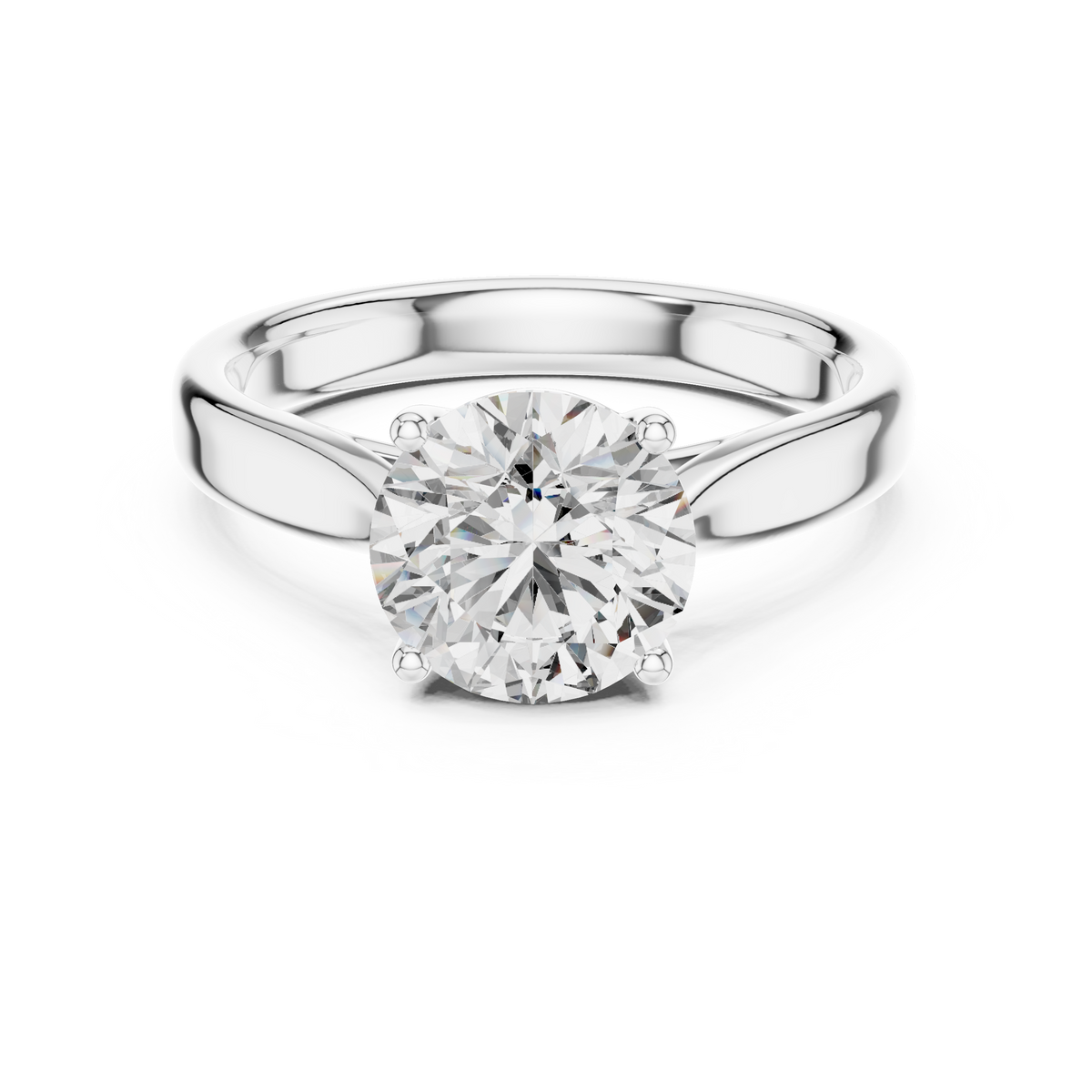 Brilliant Round Diamond in a Seamless Interlaced Cathedral Mount