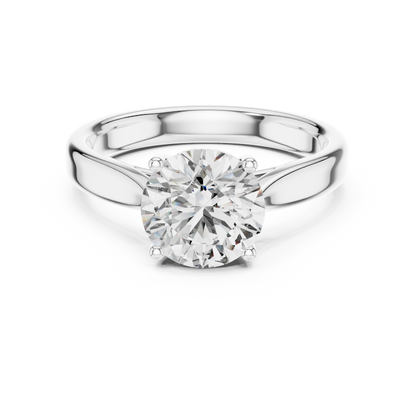 Brilliant Round Diamond in a Seamless Interlaced Cathedral Mount