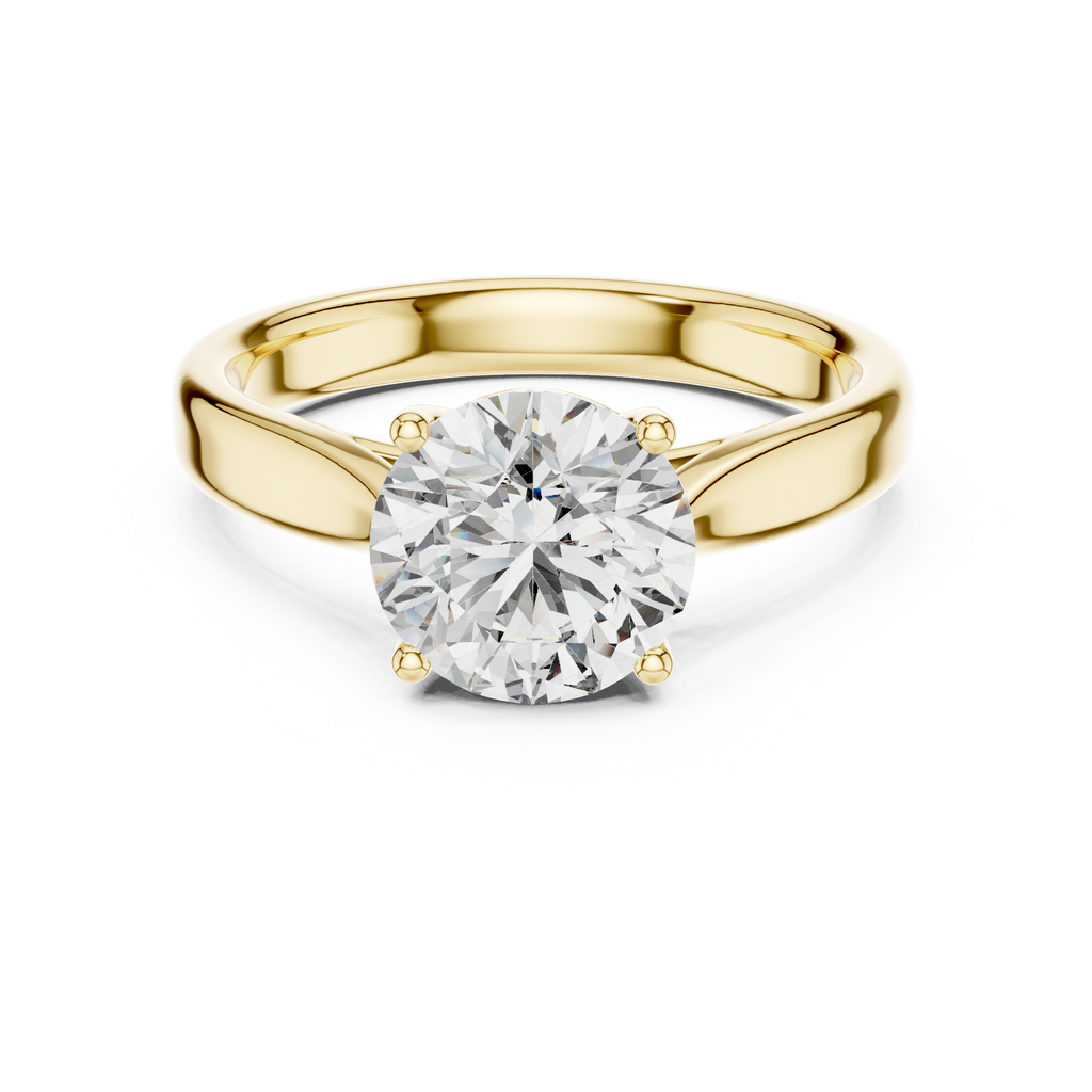 Brilliant Round Diamond in a Seamless Interlaced Cathedral Mount