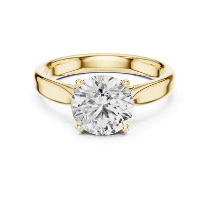 Brilliant Round Diamond in a Seamless Interlaced Cathedral Mount