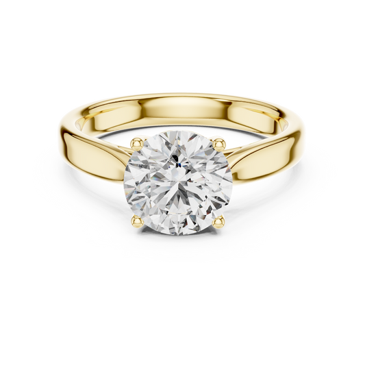 Brilliant Round Diamond in a Seamless Interlaced Cathedral Mount