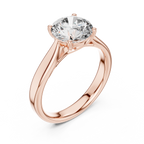 Brilliant Round Diamond in a Seamless Interlaced Cathedral Mount