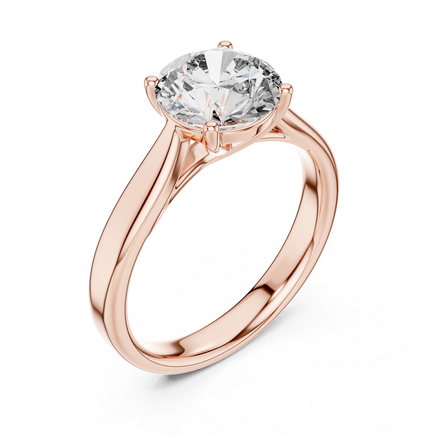 Brilliant Round Diamond in a Seamless Interlaced Cathedral Mount