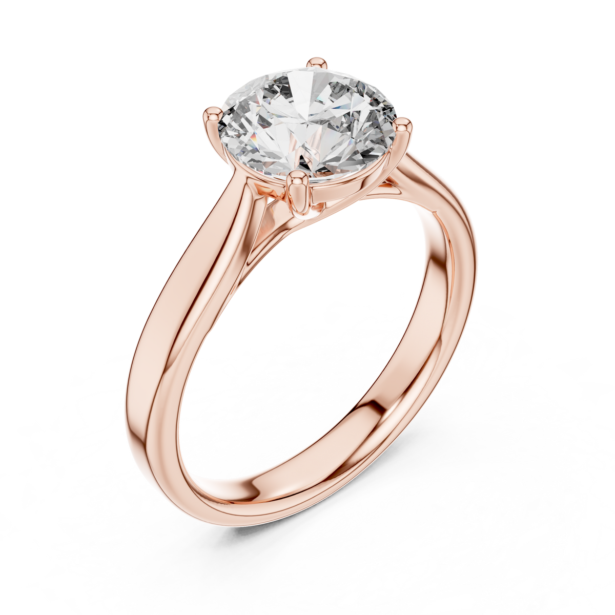 Brilliant Round Diamond in a Seamless Interlaced Cathedral Mount