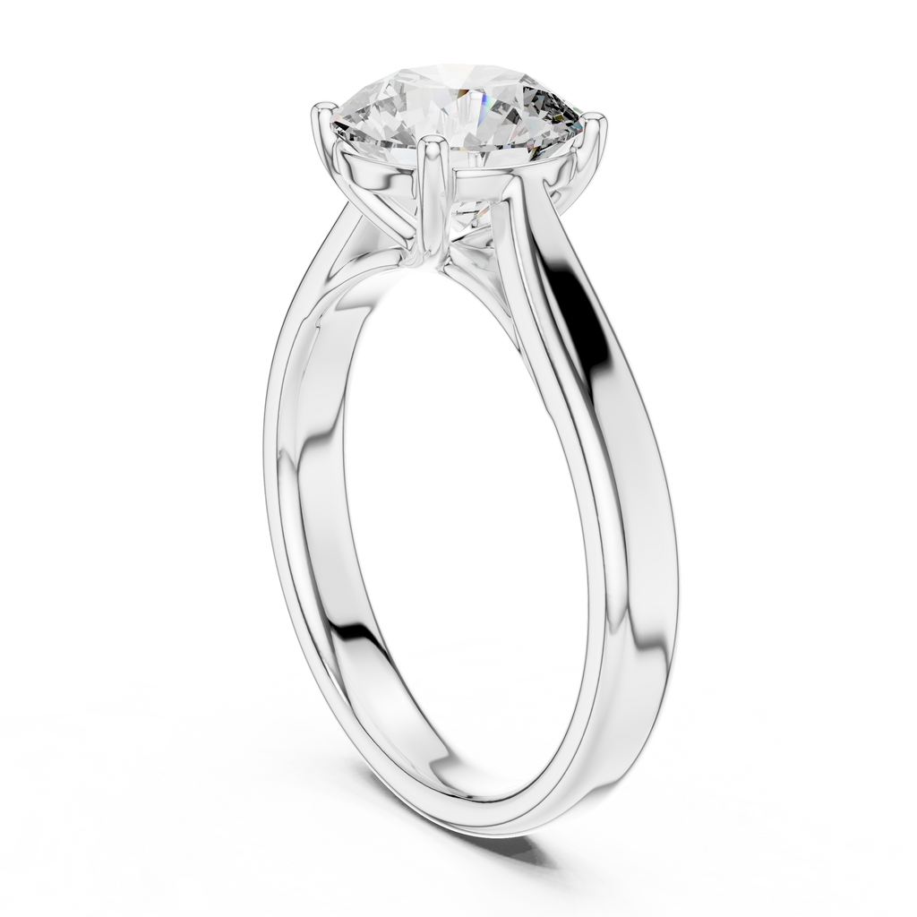 Brilliant Round Diamond in a Seamless Interlaced Cathedral Mount
