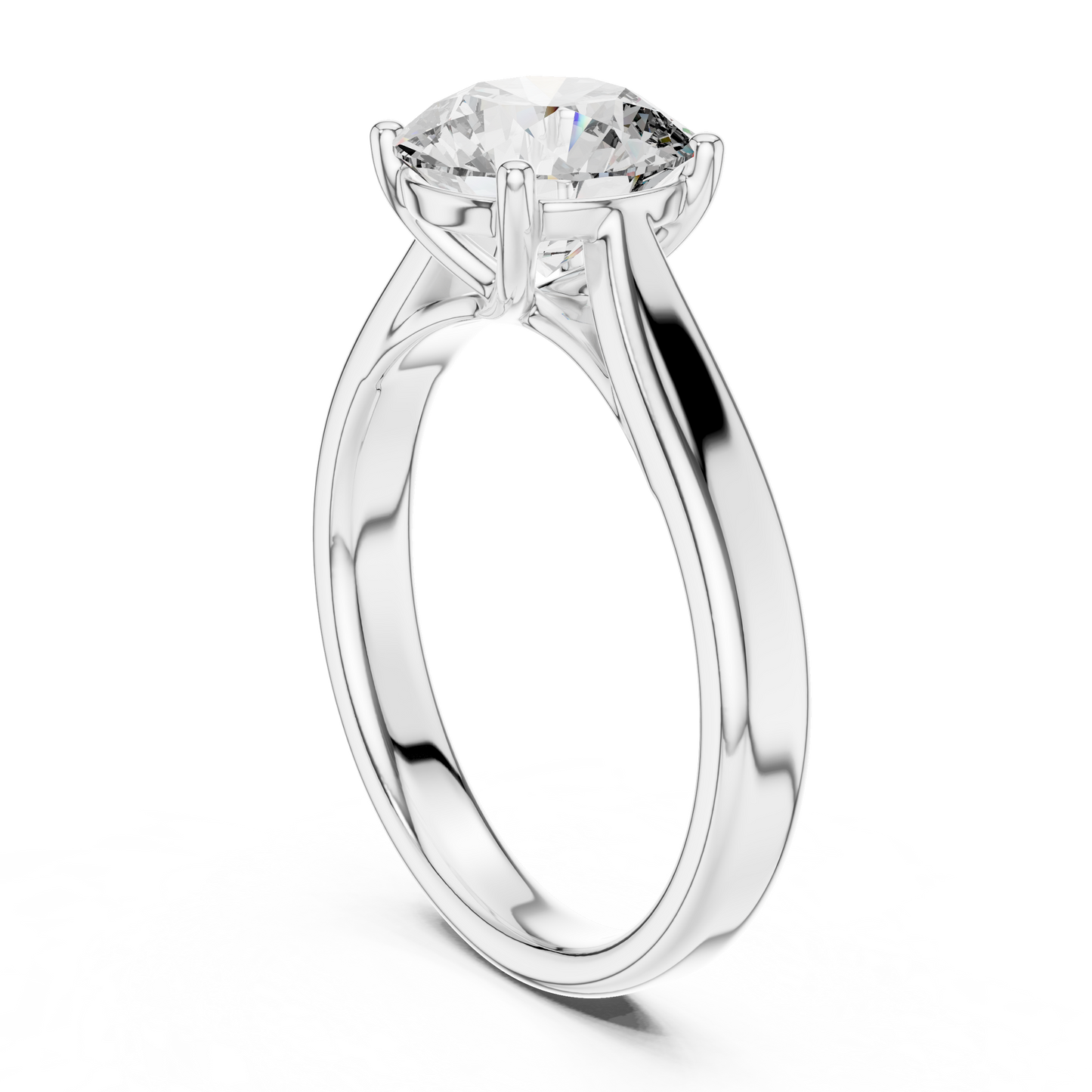 Brilliant Round Diamond in a Seamless Interlaced Cathedral Mount