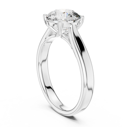 Brilliant Round Diamond in a Seamless Interlaced Cathedral Mount