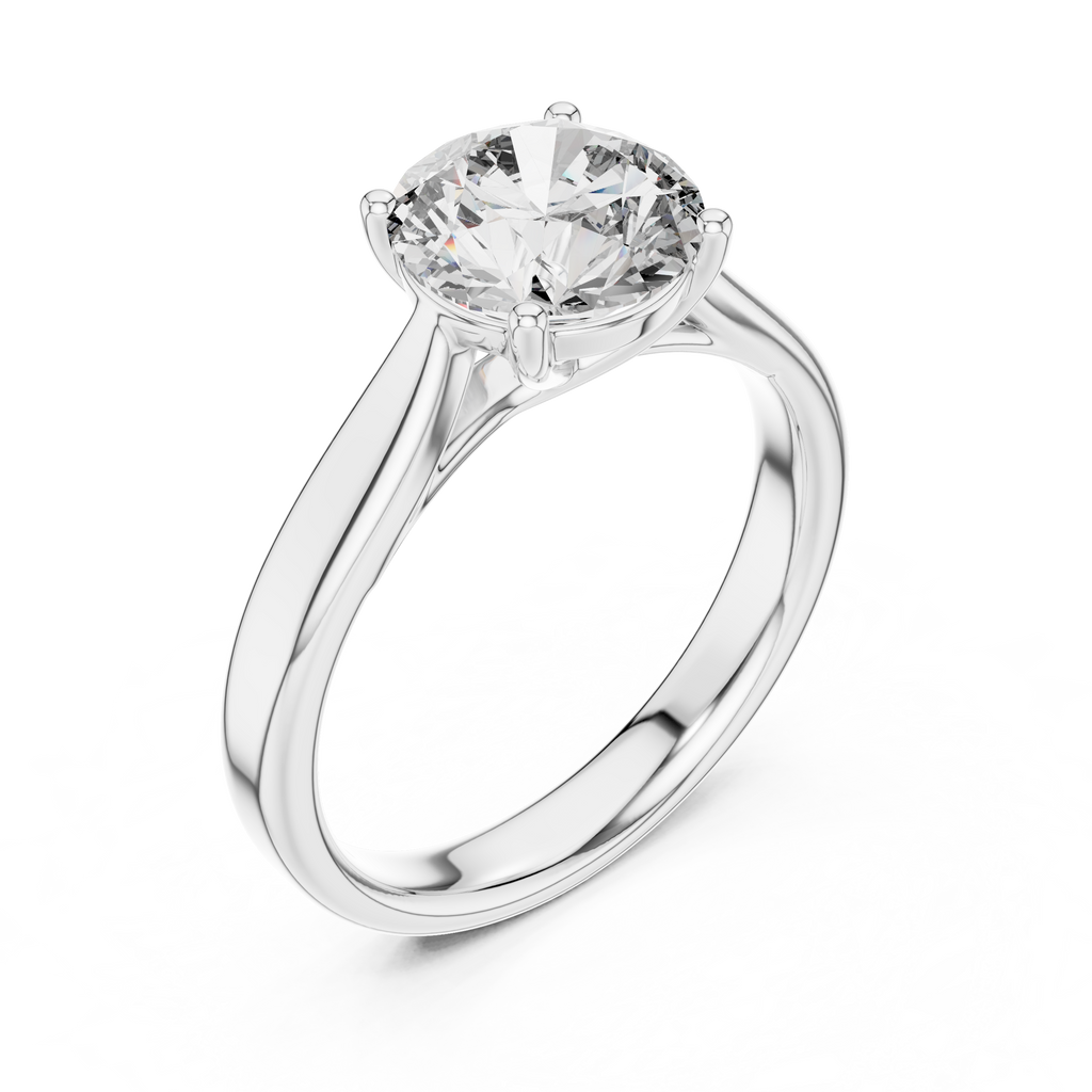 Brilliant Round Diamond in a Seamless Interlaced Cathedral Mount