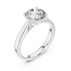 Brilliant Round Diamond in a Seamless Interlaced Cathedral Mount