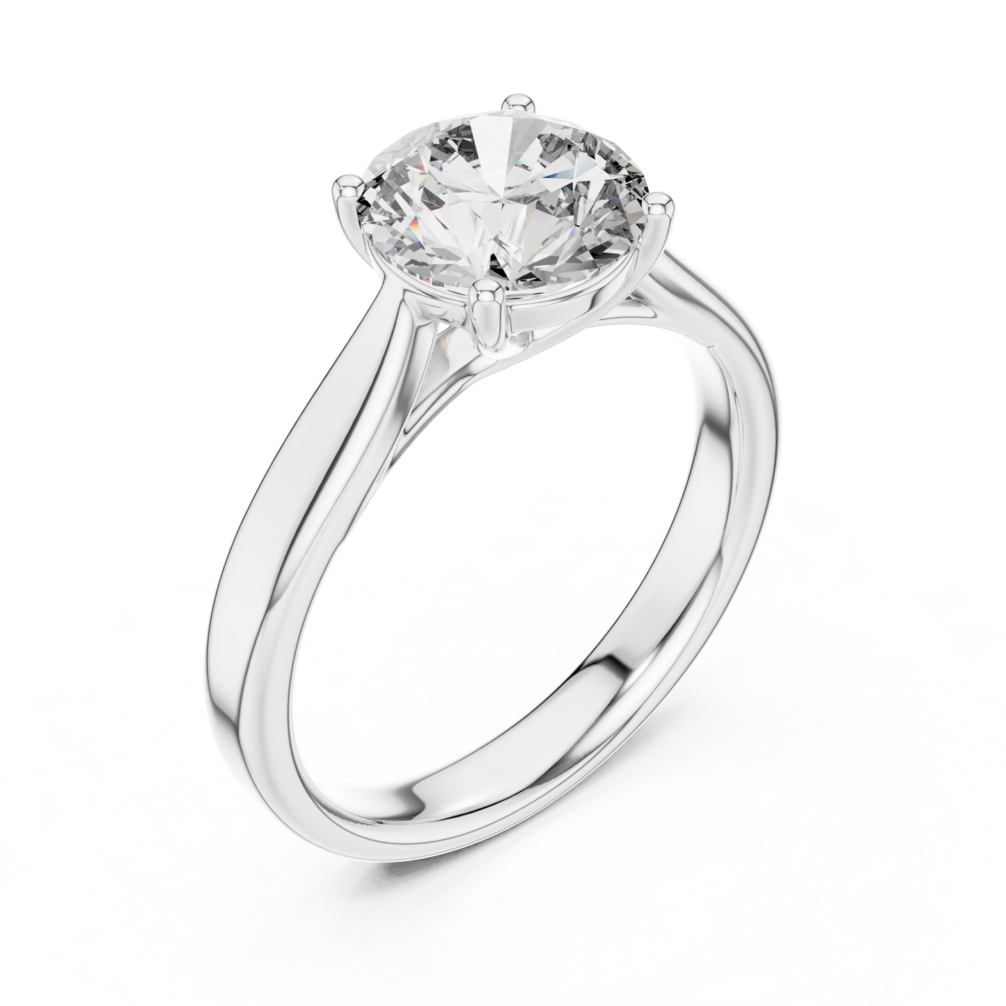 Brilliant Round Diamond in a Seamless Interlaced Cathedral Mount