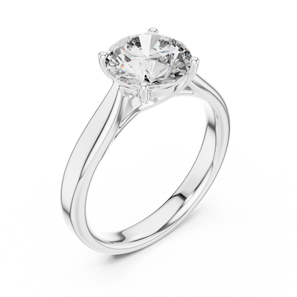 Brilliant Round Diamond in a Seamless Interlaced Cathedral Mount