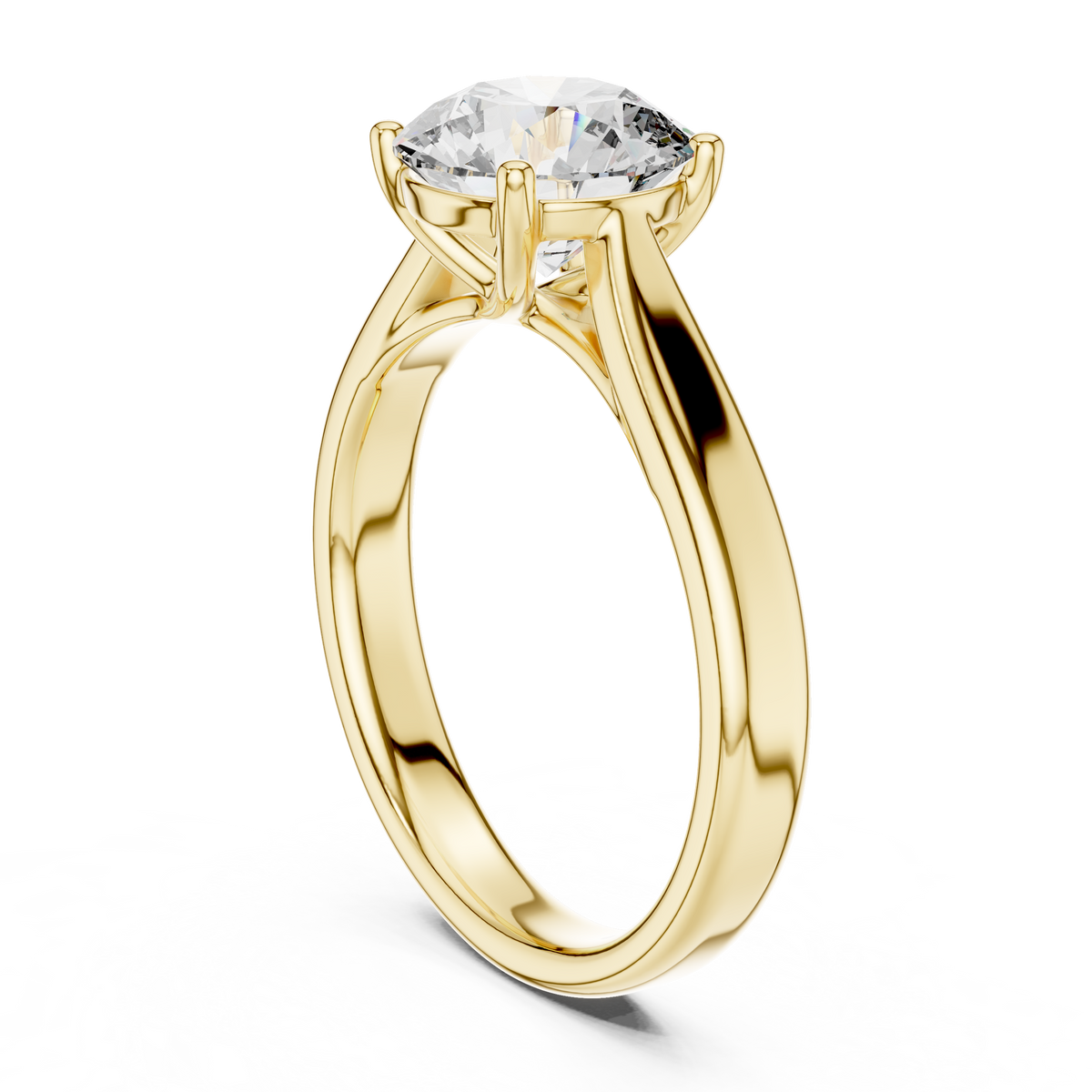 Brilliant Round Diamond in a Seamless Interlaced Cathedral Mount
