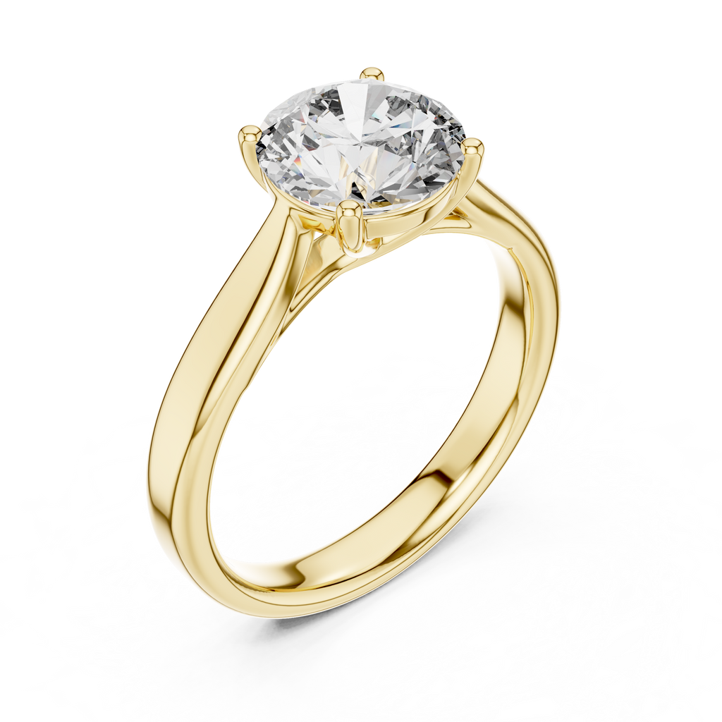 Brilliant Round Diamond in a Seamless Interlaced Cathedral Mount