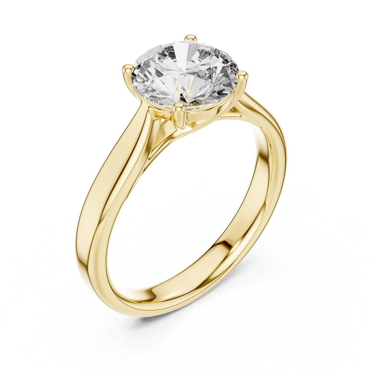 Brilliant Round Diamond in a Seamless Interlaced Cathedral Mount
