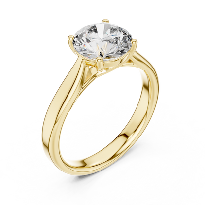 Brilliant Round Diamond in a Seamless Interlaced Cathedral Mount