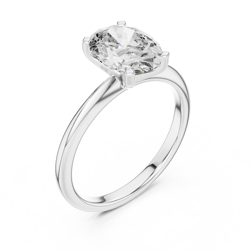 Brilliant Elongated Diamond in a Minimalist Floating Cathedral Mount