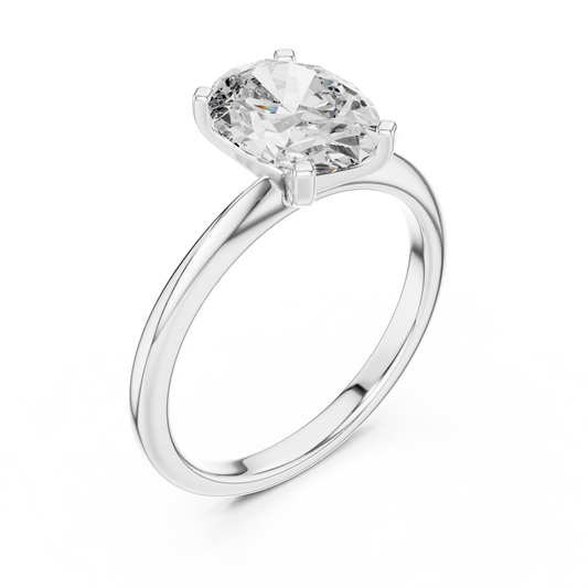 Brilliant Elongated Diamond in a Minimalist Floating Cathedral Mount