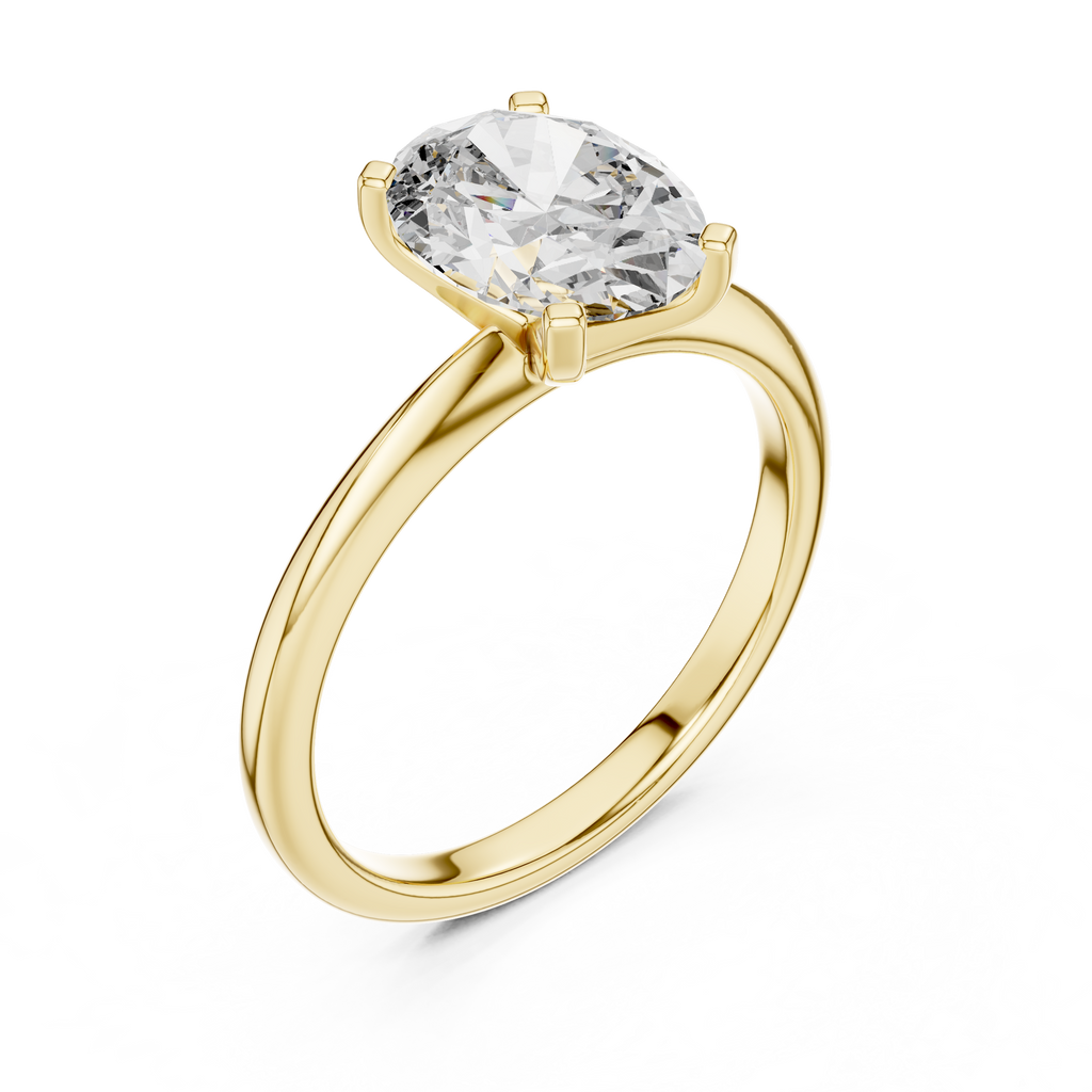Brilliant Elongated Diamond in a Minimalist Floating Cathedral Mount