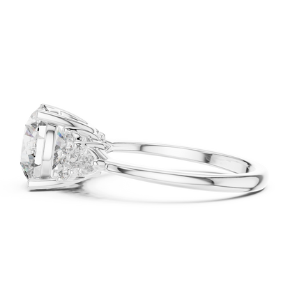 Brilliant Round Diamond with Botanical Cluster Shoulders