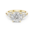 Brilliant Round Diamond with Botanical Cluster Shoulders