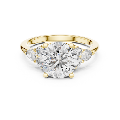 Brilliant Round Diamond with Botanical Cluster Shoulders