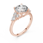 Brilliant Round Diamond with Botanical Cluster Shoulders