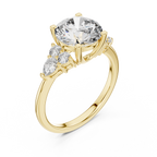 Brilliant Round Diamond with Botanical Cluster Shoulders