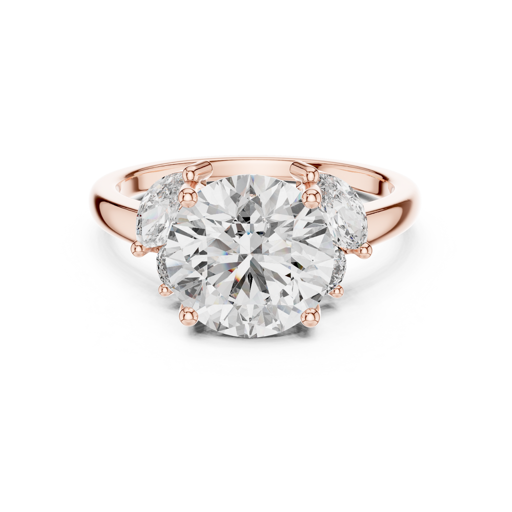 Brilliant Round Diamond with Botanical Marquise Diamond Shoulders