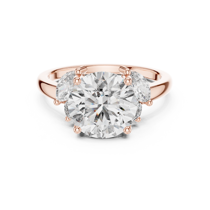 Brilliant Round Diamond with Botanical Marquise Diamond Shoulders