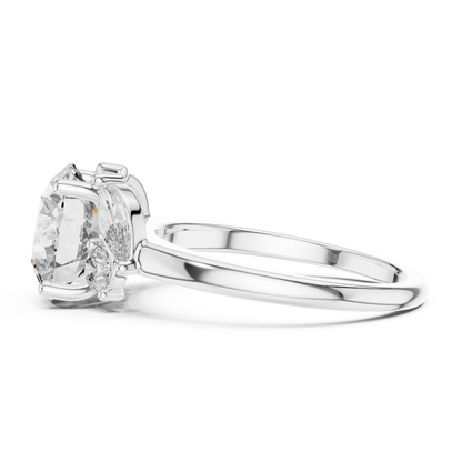 Brilliant Round Diamond with Botanical Marquise Diamond Shoulders