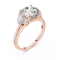 Brilliant Round Diamond with Botanical Marquise Diamond Shoulders