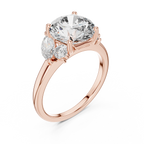 Brilliant Round Diamond with Botanical Marquise Diamond Shoulders