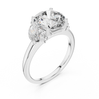 Brilliant Round Diamond with Botanical Marquise Diamond Shoulders