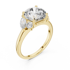 Brilliant Round Diamond with Botanical Marquise Diamond Shoulders