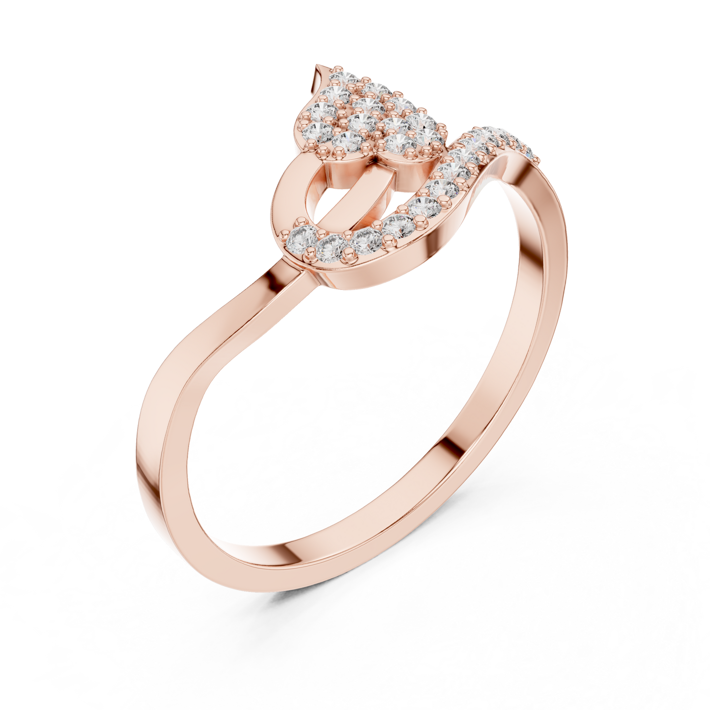 A Hand-Set Diamond Leaf Solitaire