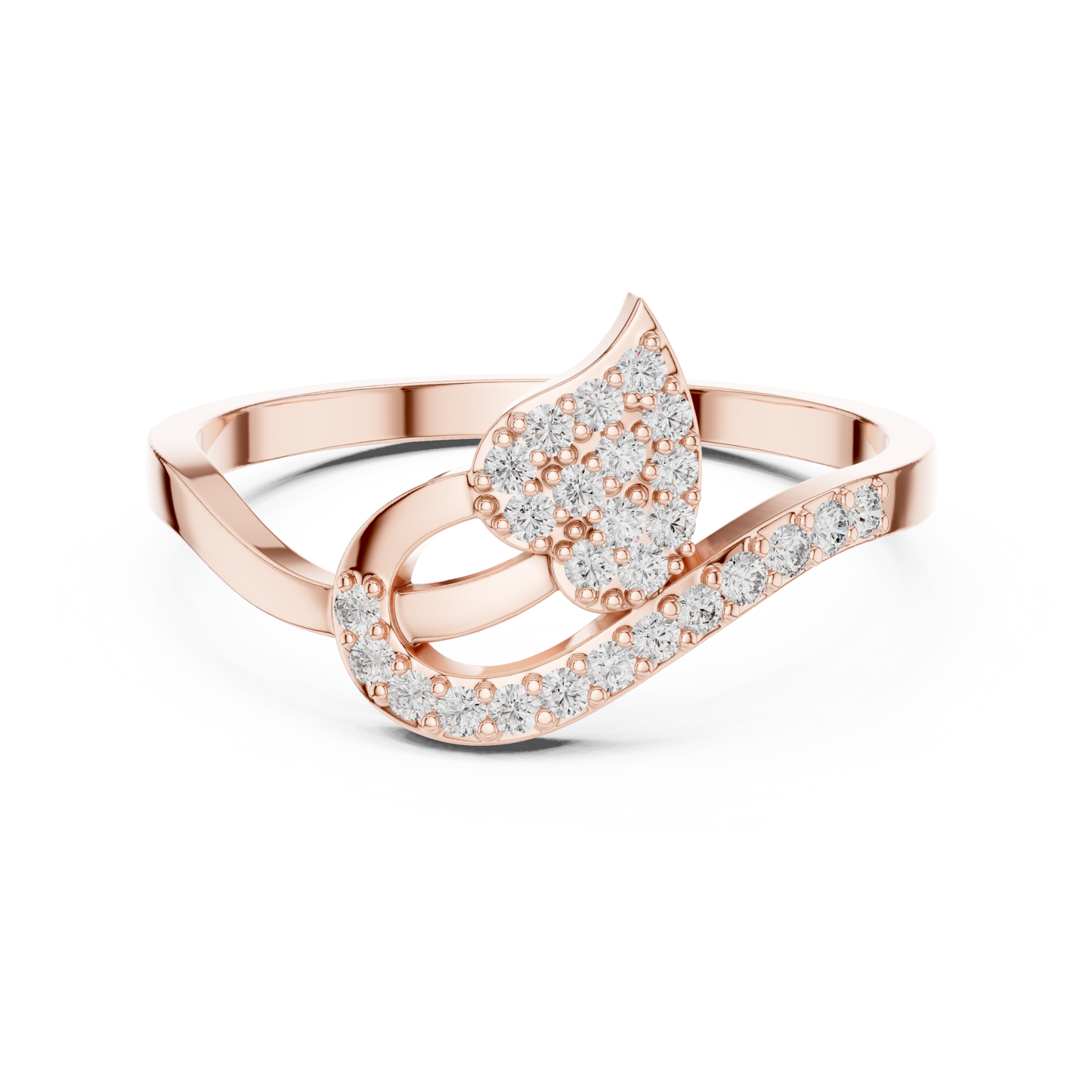 A Hand-Set Diamond Leaf Solitaire