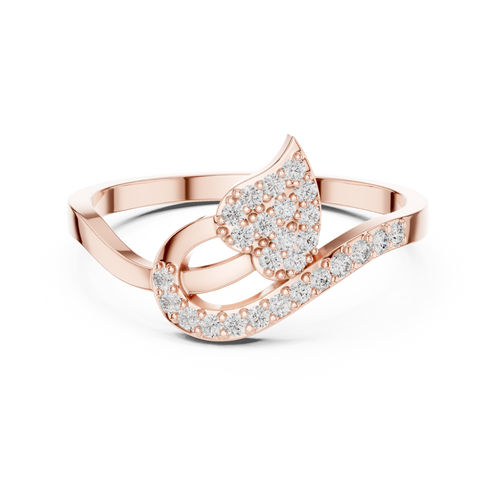 A Hand-Set Diamond Leaf Solitaire