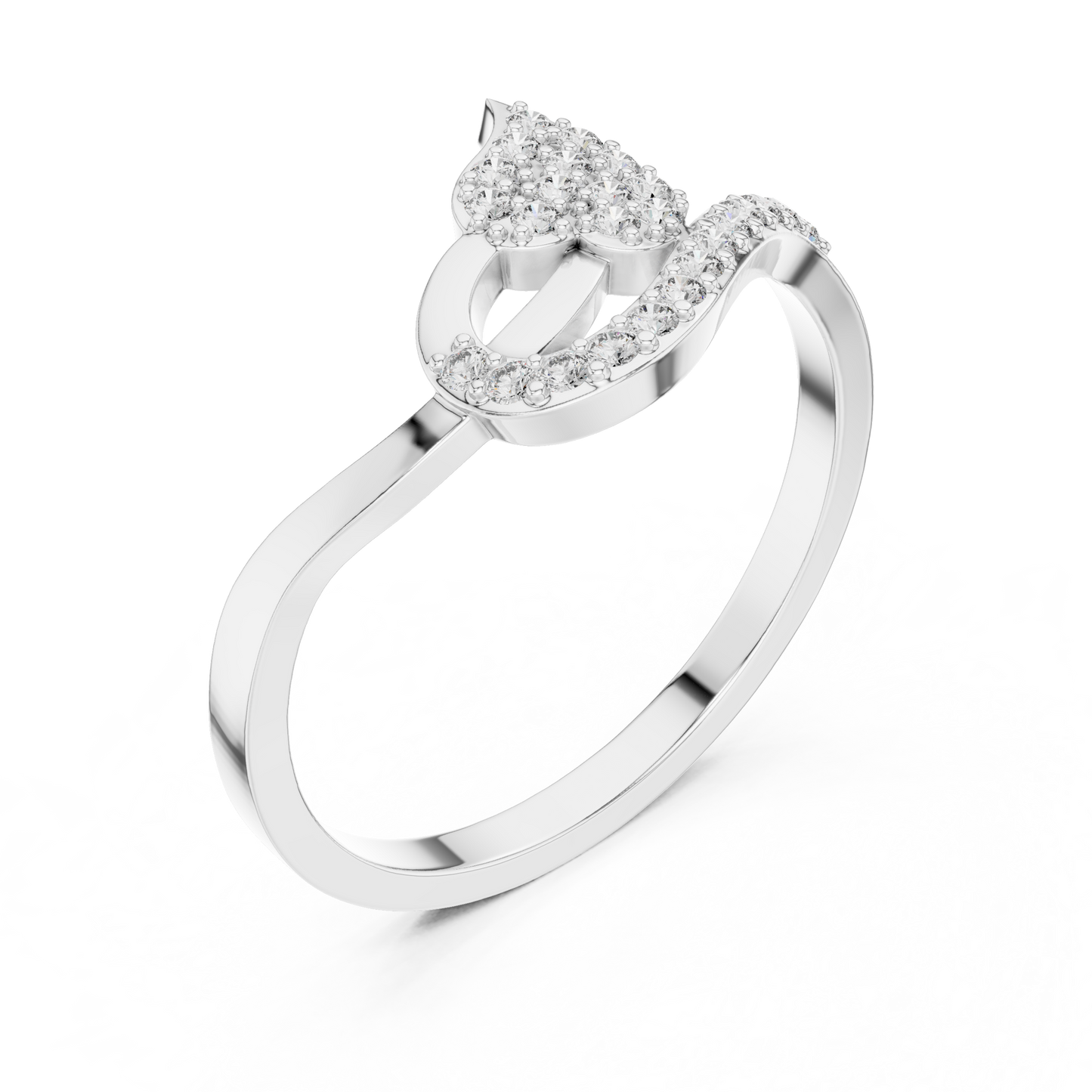 A Hand-Set Diamond Leaf Solitaire