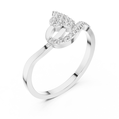 A Hand-Set Diamond Leaf Solitaire