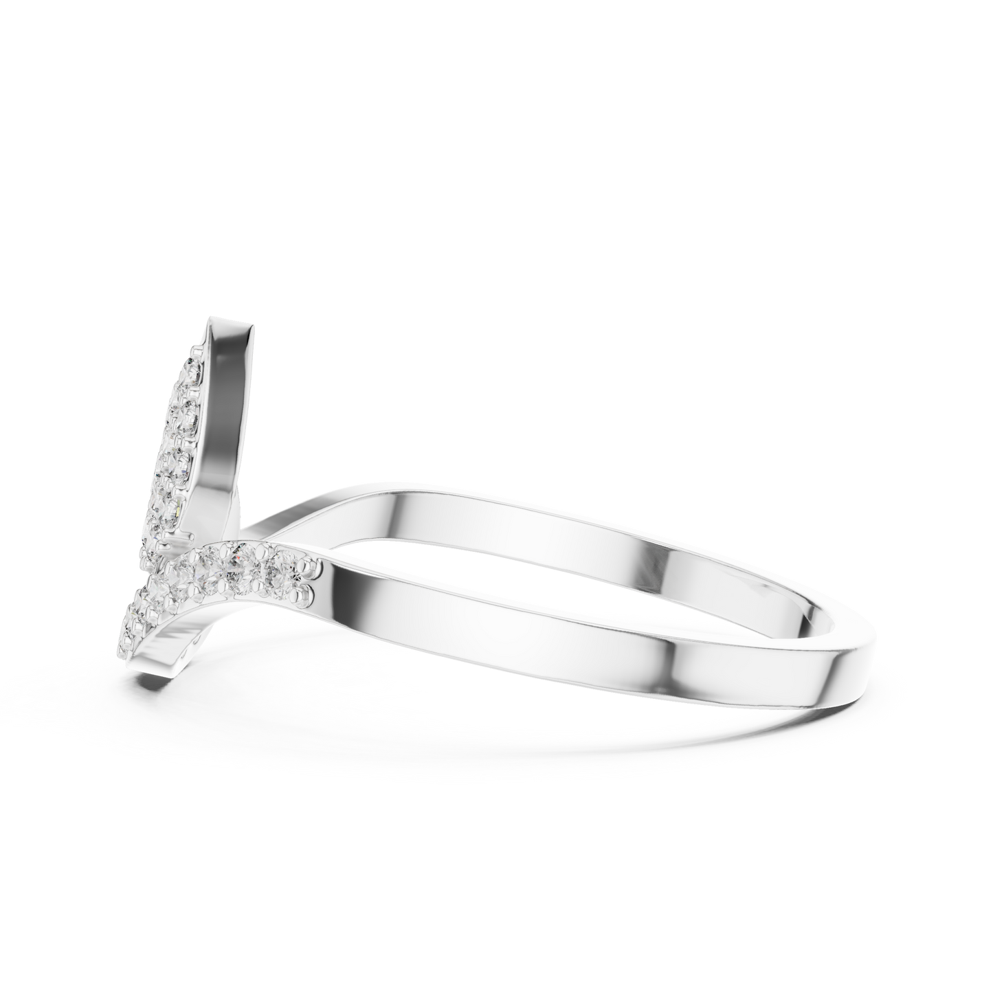 A Hand-Set Diamond Leaf Solitaire