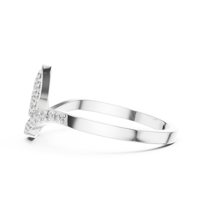 A Hand-Set Diamond Leaf Solitaire