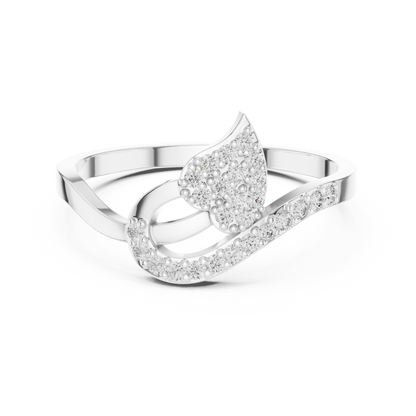 A Hand-Set Diamond Leaf Solitaire
