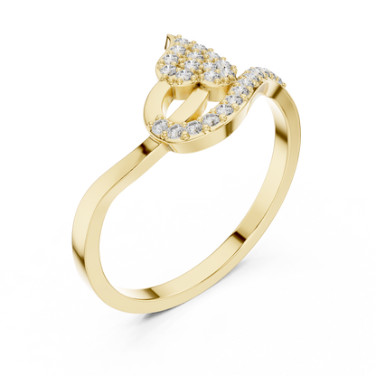 A Hand-Set Diamond Leaf Solitaire