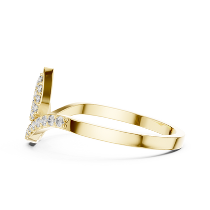 A Hand-Set Diamond Leaf Solitaire